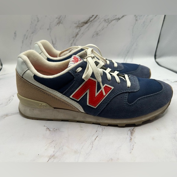 New Balance Running Shoes 996 Size 8 Sneakers Red Navy White Mens - Picture 1 of 12